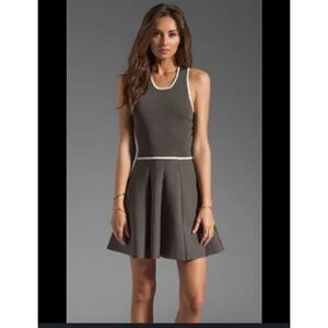 Parker Darla knit racerback pleated skater sleeveless dress in Dusk Cambo S